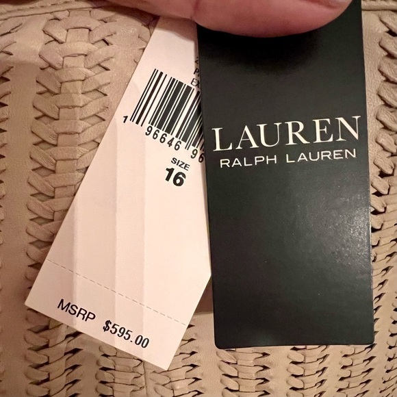 RALPH LAUREN fringe woven lamb leather mini skirt. NWT Size 16 - Picture 12 of 12